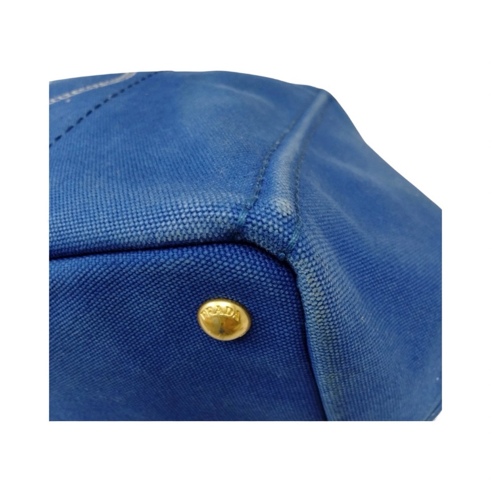 🚨SOLD🚨Prada Blue Canvas Canapa Tote Bag - Picture 6 of 9
